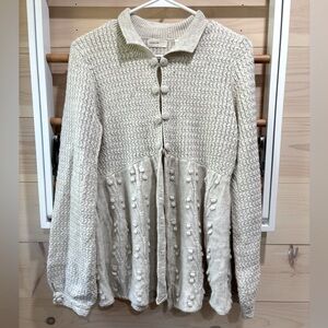 Anthropologie Sleeping on Snow sweater cardigan